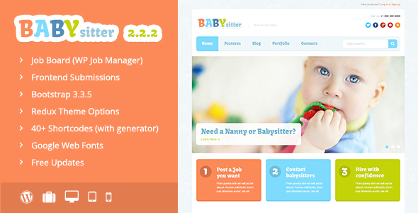 Babysitter – Responsive WordPress Theme
