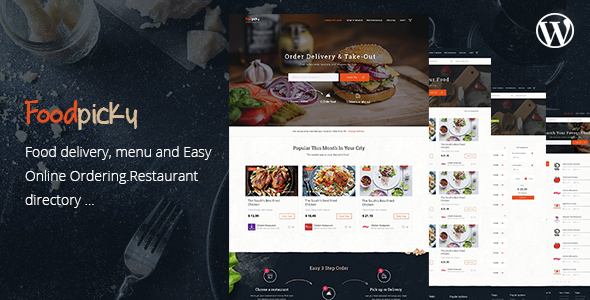 Food Delivery Restaurant Directory WordPress Theme – FoodPicky