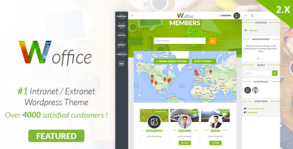 Woffice – Intranet, Extranet & Project Management WordPress Theme