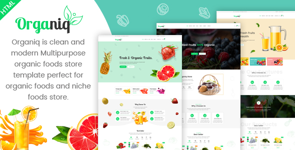 Organiq – Organic Food eCommerce HTML Template