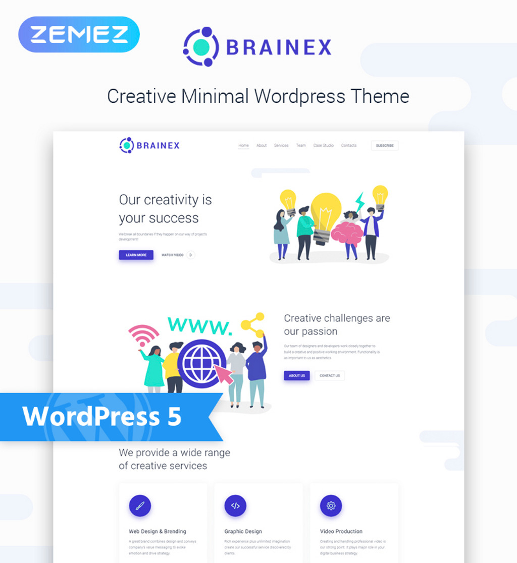 Brainex - Creative Multipurpose Elementor WordPress Theme