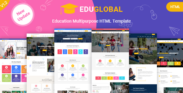 Education & Courses HTML Template for LMS and Educational Site | Eduglobal