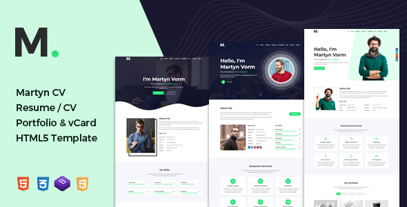 Create an Impressive Online Presence with Martyn: The Ultimate CV Resume/Portfolio Template